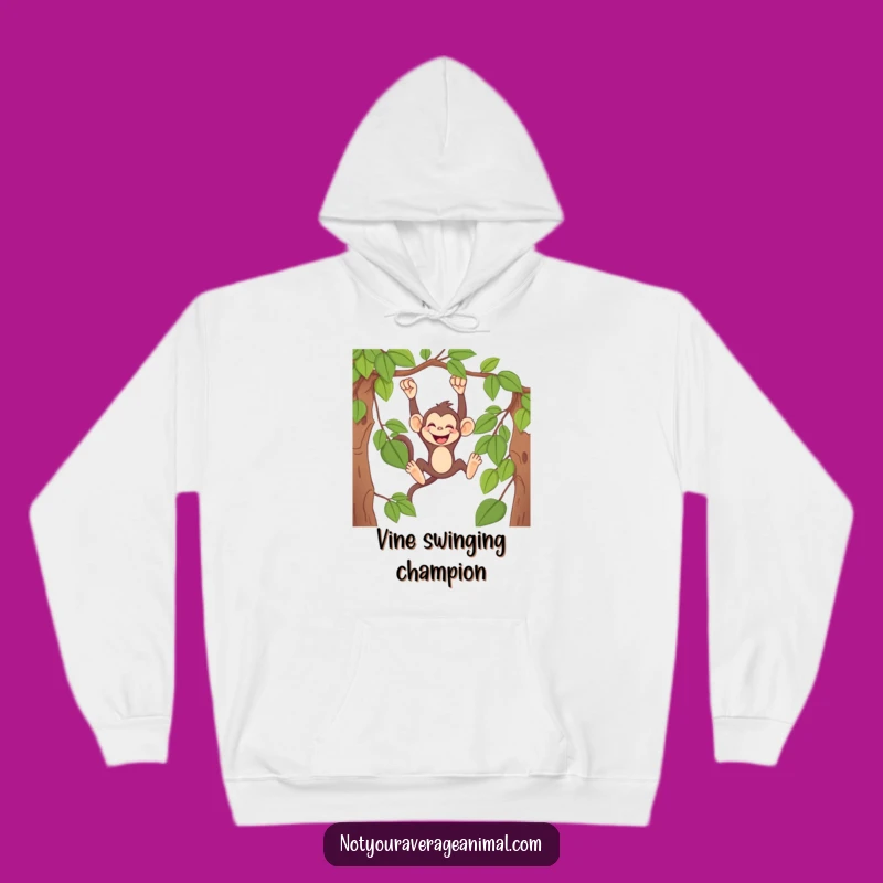 Funny Monkey Vine Swing Hoodie: Cozy Primate Sweatshirt, Awesome Funny Gift for Adventurers