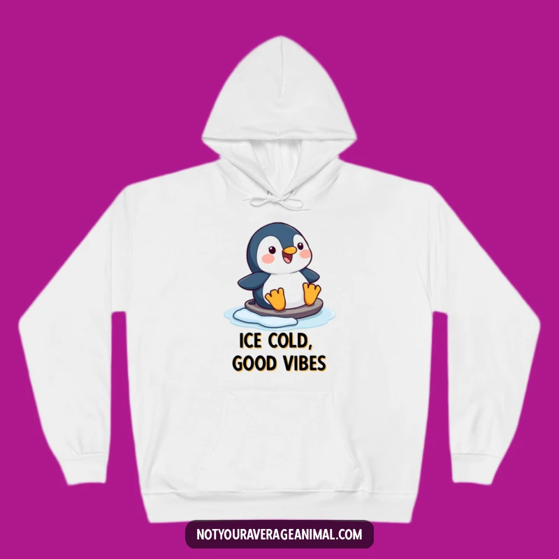 Funny Happy Penguin Sliding Hoodie, Cozy and Joyful Gift for Cold Days