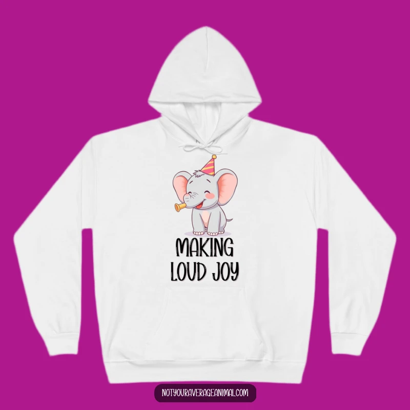 Cozy Funny Elephant Party Horn Hoodie - Warm & Festive Gift