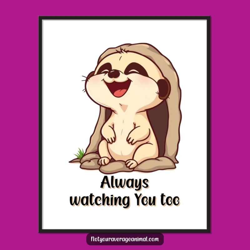 Free Printable Wall Art: Laughing Meerkat Pop Funny Downloadable Decor for Lively Homes