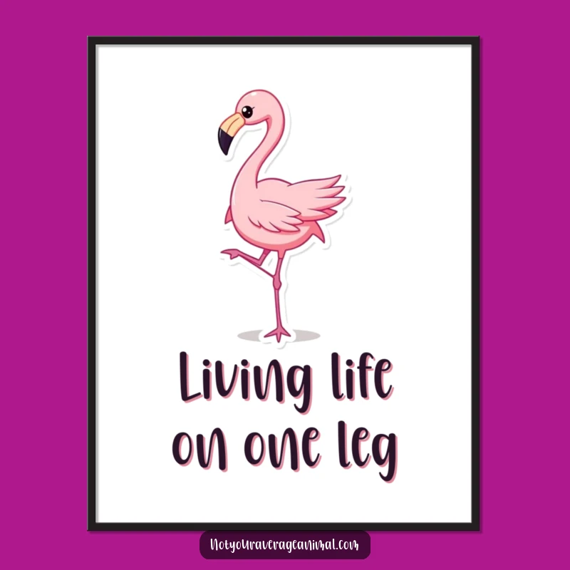 Free Printable Dancing Flamingo Art: Funny Downloadable Gift for Tropical Decor