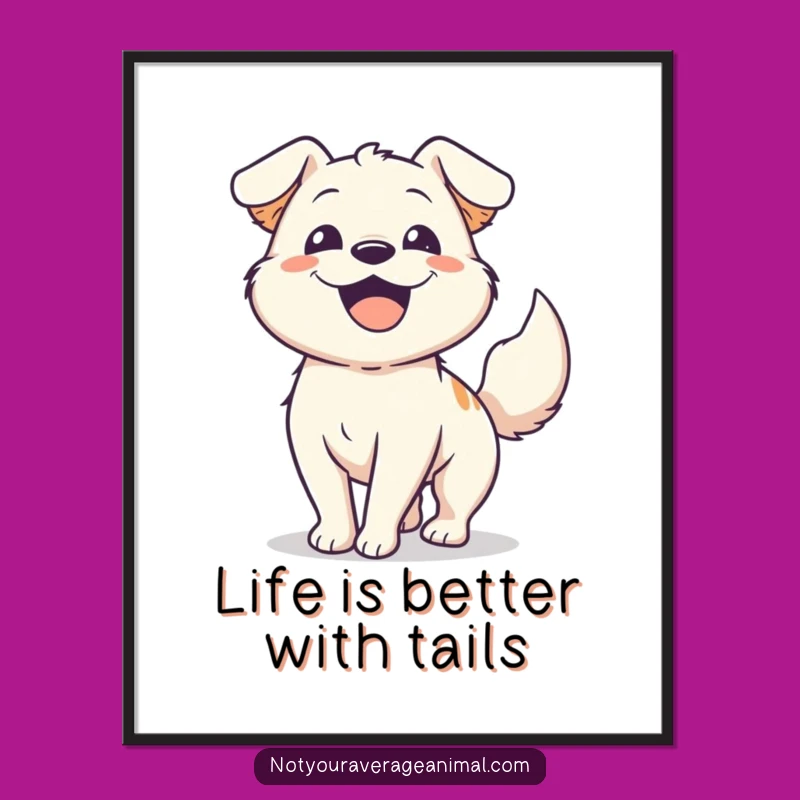 Free Printable Dog Wall Art: Happy Tail-Wagging Pup for a Cheerful Room