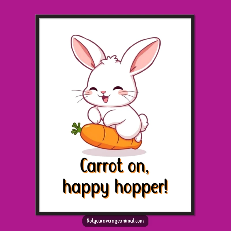 Free Printable Fluffy Rabbit Wall Art: Joyful Hop Downloadable Decor