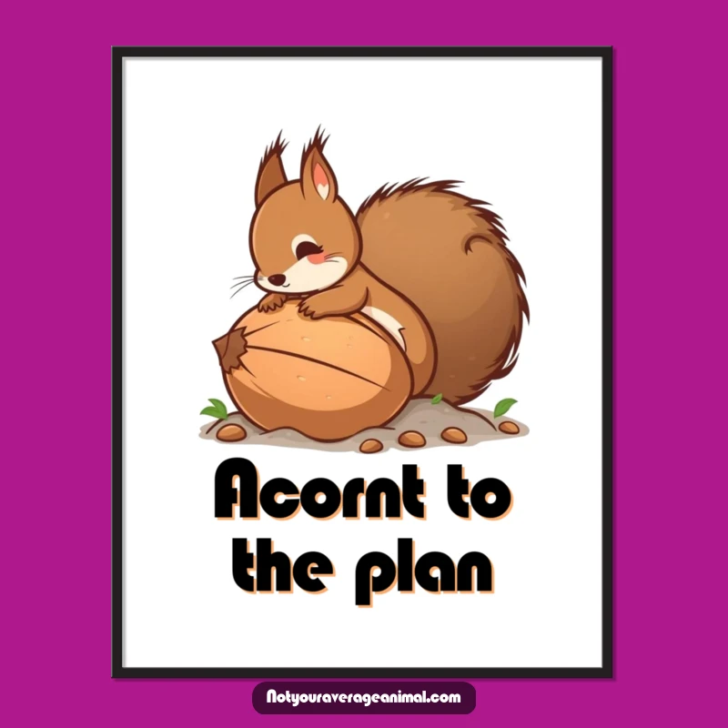 Free Printable Funny Squirrel Wall Art: Bushy Tail Nutty Decor Downloadable Art