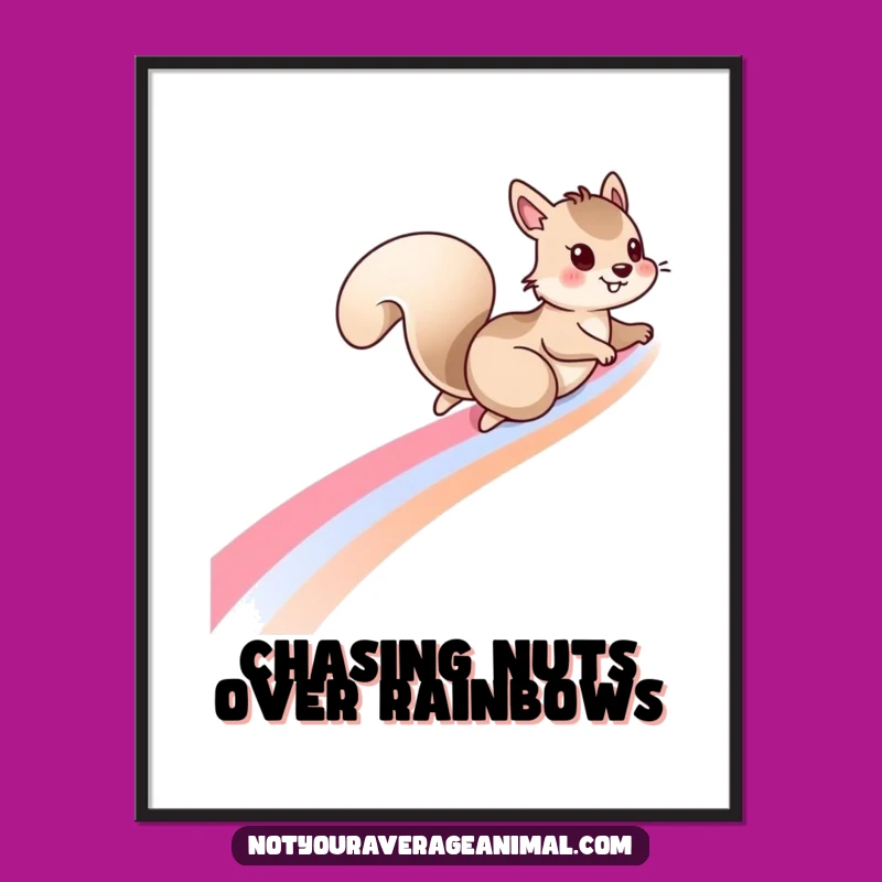 Free Printable Squirrel Wall Art: Rainbow Sliding Fun for a Magical Room