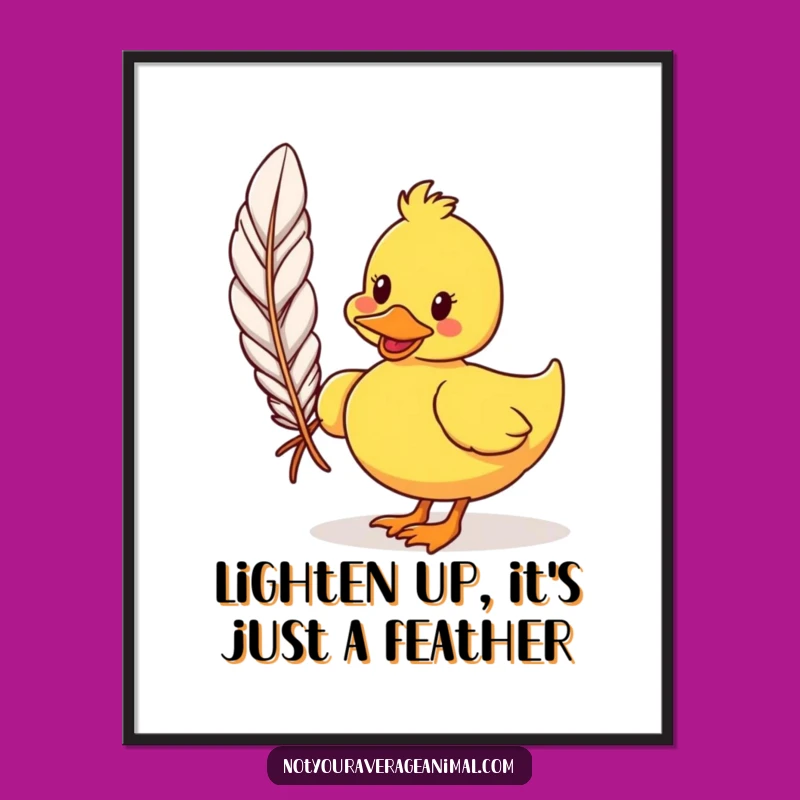 Free Printable Wall Art: Duck Feather Fun, Funny Downloadable Decor for Whimsical Spaces