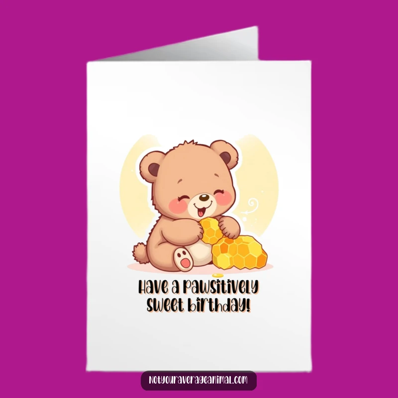 Free Printable Bear Cub Birthday Card: Giggling Cub Downloadable Sweetness