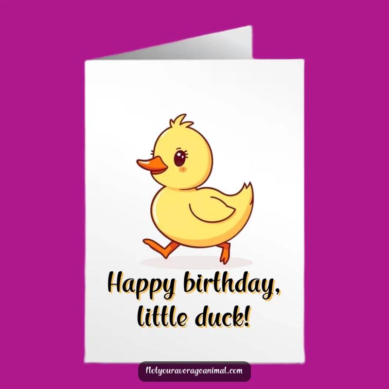 Free Printable Birthday Card: Determined Duckling Waddles with Joy - Instant Download