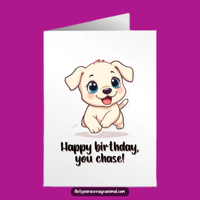 Free Printable Birthday Card: Puppy Tail Chase, Perfect Humorous Downloadable Gift