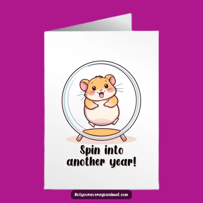 Free Printable Hamster Birthday Card: Energetic Spin Downloadable Gift