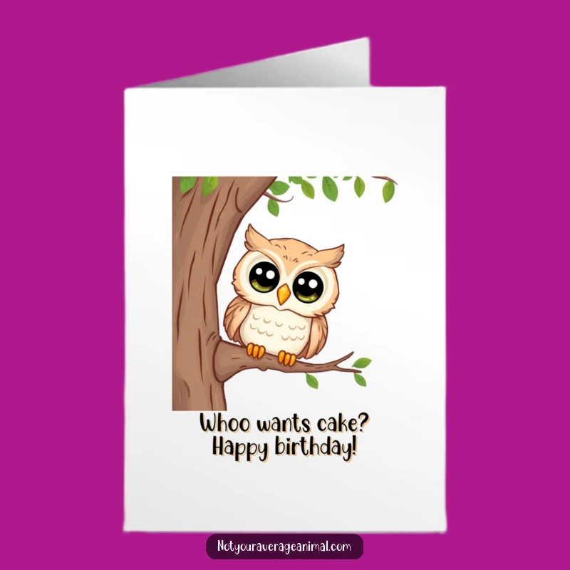 Free Printable Owl Birthday Card: Curious Large Eyed Downloadable Gift