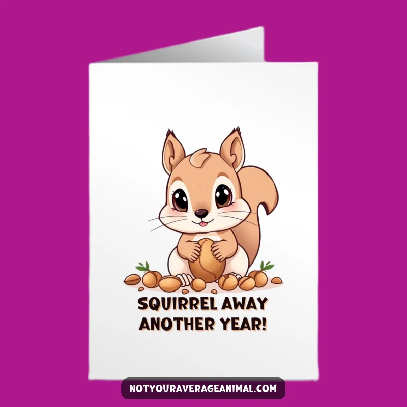Free Printable Squirrel Birthday Card: Big Eyes Nutty Fun Downloadable Gift