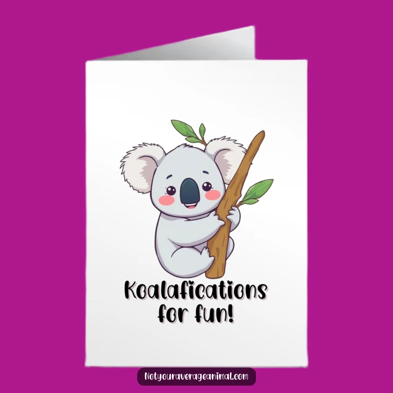 Free Printable Birthday Card: Happy Koala Eucalyptus Hug Downloadable Gift