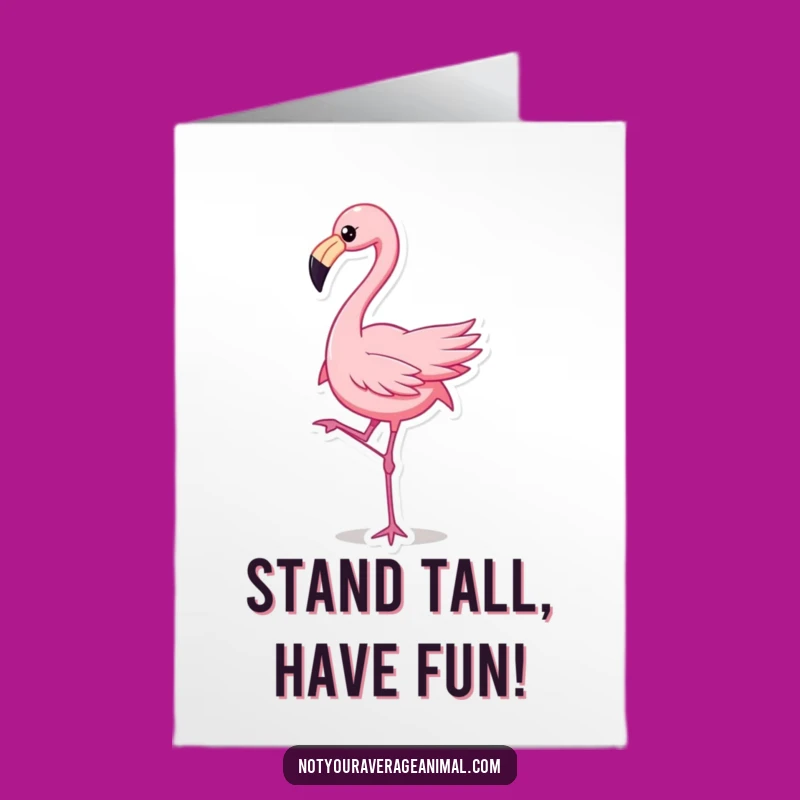 Free Printable Dancing Flamingo Birthday Card: Funny Tropical Downloadable Gift