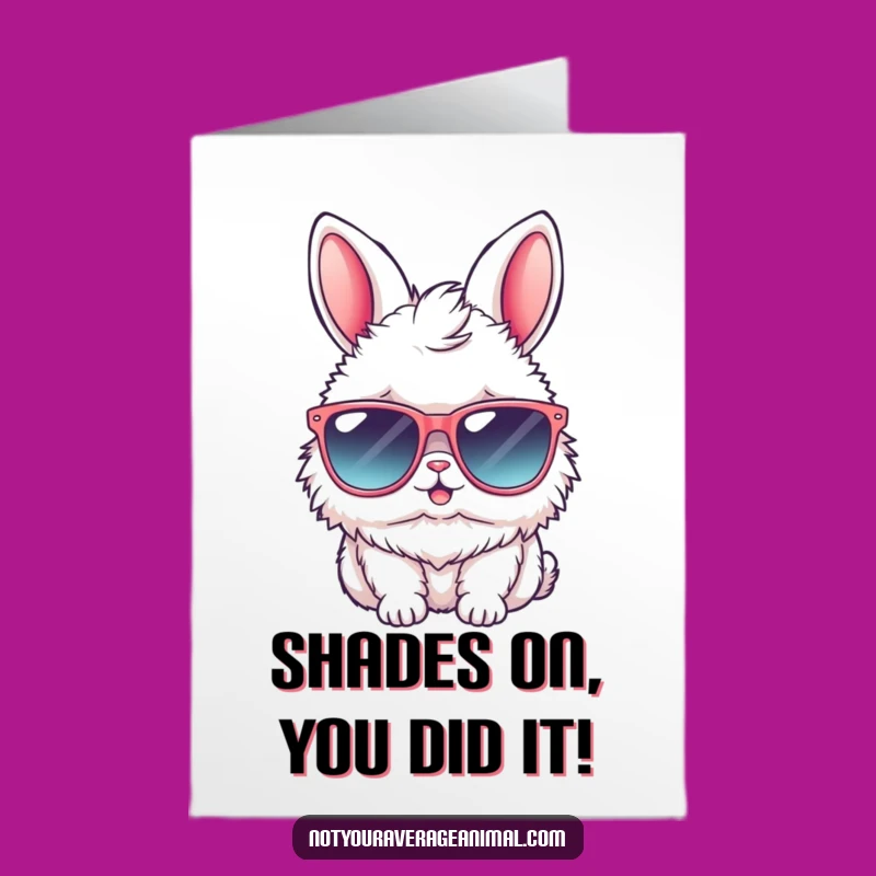 Free Printable Bunny Congrats Card: Sunglasses & Smiles for Big Wins
