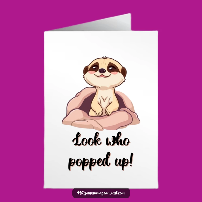 Free Printable Congrats Card: Giggling Meerkat Popping Up Funny Downloadable Gift