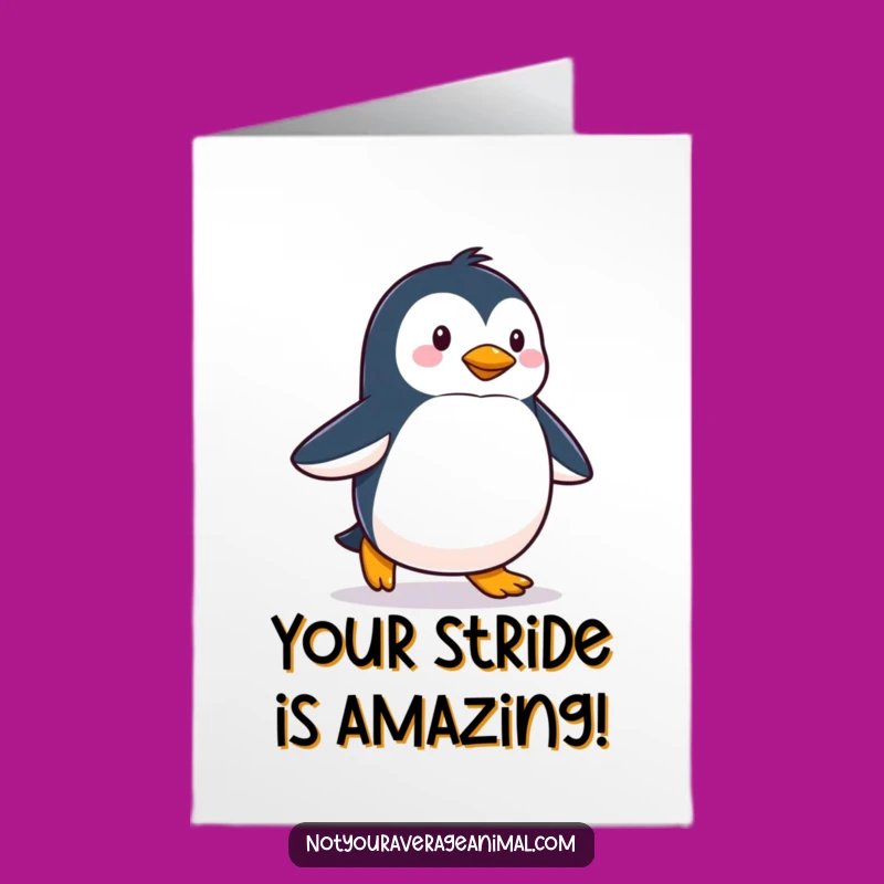 Free Printable Congrats Card: Proud Penguin's Happy Strides to Success DIY