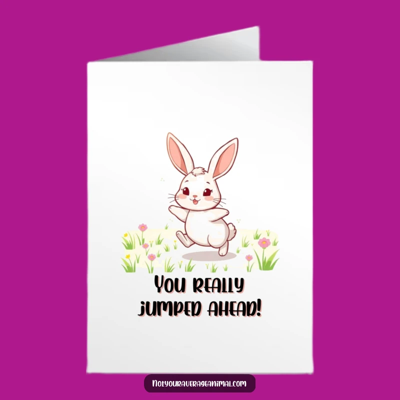 Free Printable Funny Rabbit Congratulations Card: Cheerful Rabbit - Print at Home Gift!