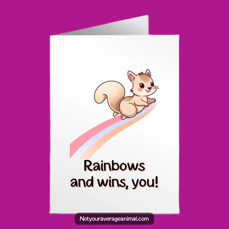 Free Printable Squirrel Congrats Card: Colorful Ride to Success!
