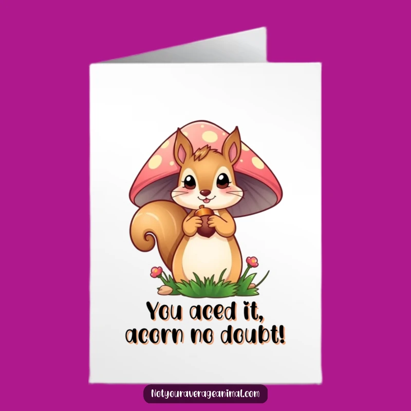 Free Printable Squirrel Congratulations Card: Funny Downloadable Acorn Celebration Gift