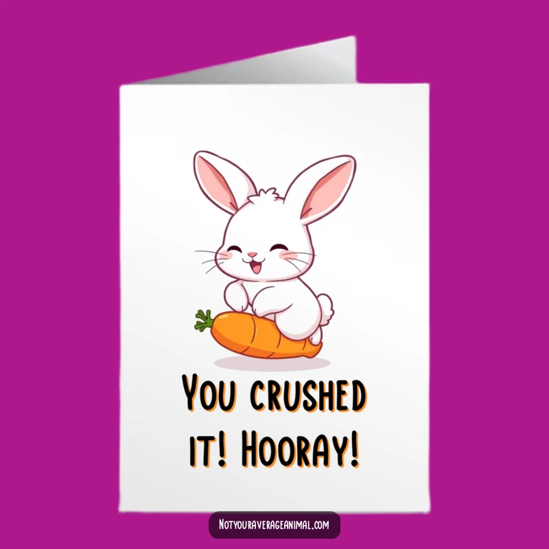 Free Printable Fluffy Rabbit Congrats Card: Joyful Hop Downloadable