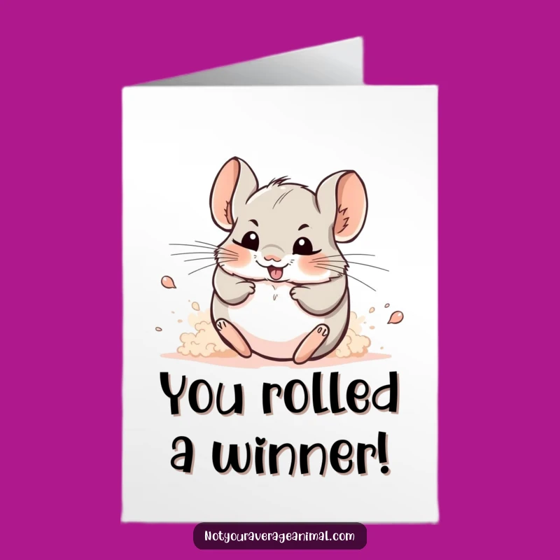 Free Printable Congrats Card: Cheerful Chinchilla, Dust Cloud Downloadable Gift