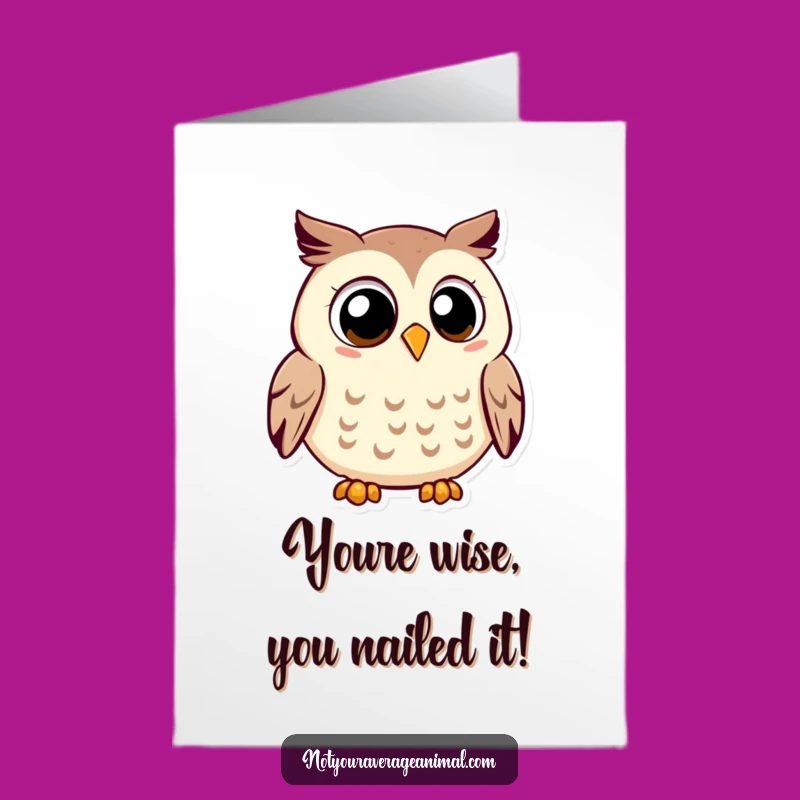 Free Printable Owl Congrats Card: Wise & Funny Owl Downloadable Celebration