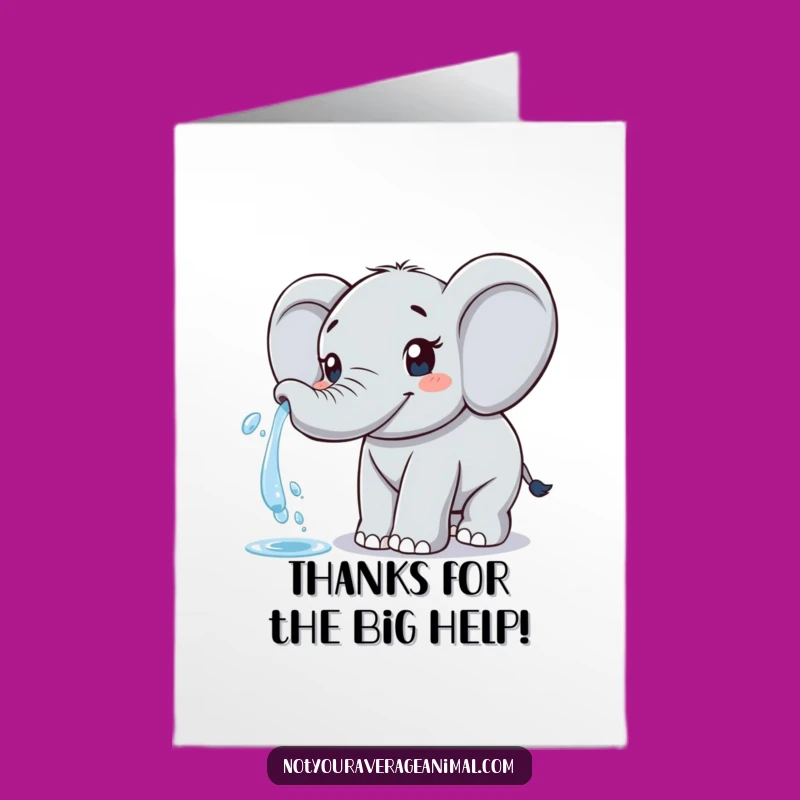 Free Printable Elephant Thank You Card: Happy Spritzing Trunk Gratitude