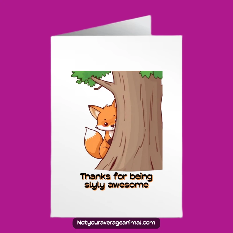 Free Printable Fox Thank You Card: Bushy Tail Gratitude Downloadable Gift