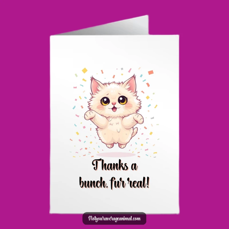 Free Printable Thank You Card: Cat Confetti Thanks, Humorous Downloadable for Expressing Gratitude