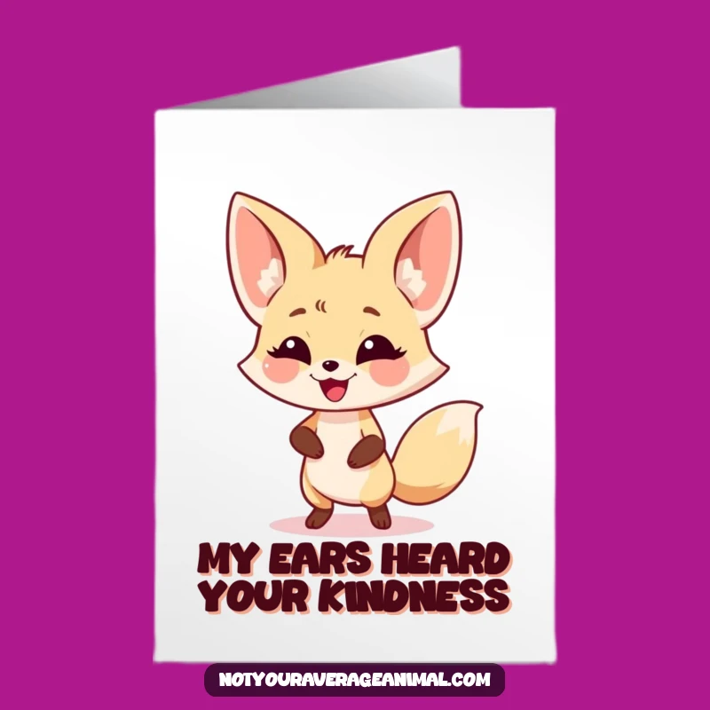 Free Printable Thank You Card: Dancing Fennec Fox Funny Downloadable Gift
