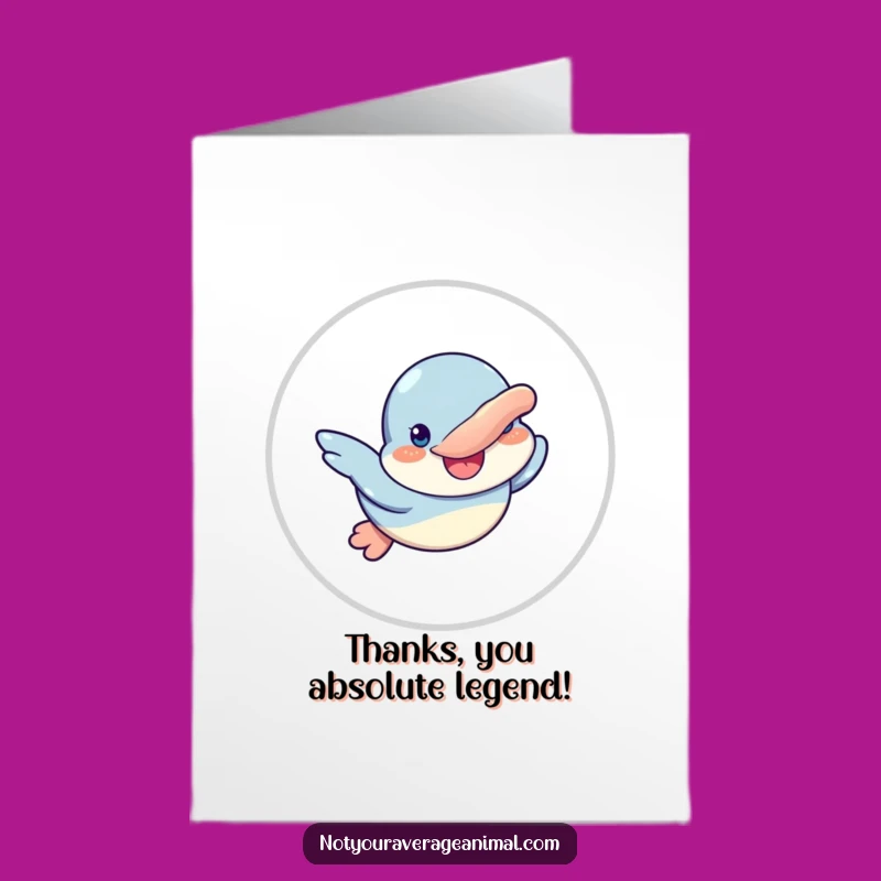 Free Printable Thank You Card: Happy Platypus, Fun Downloadable Gift of Gratitude