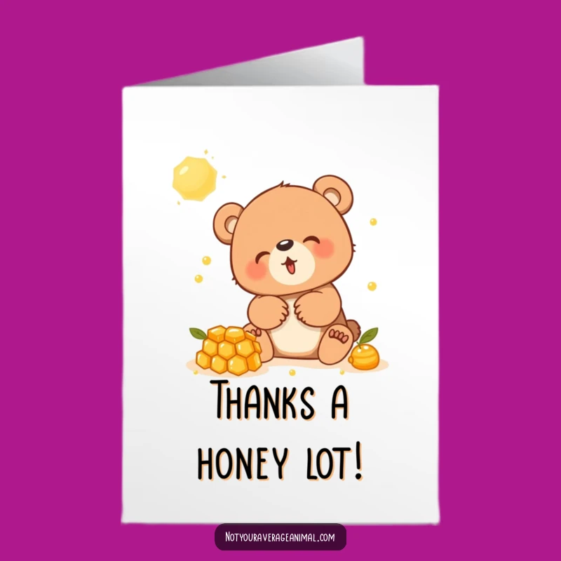 Free Printable Giggling Bear Thank You Card - Funny Downloadable Appreciation Gift