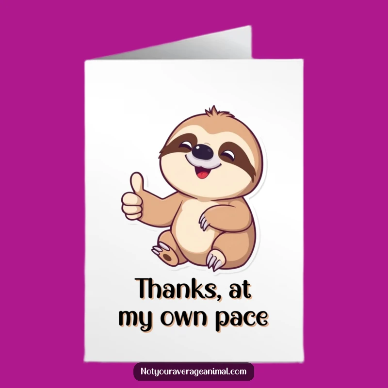 Free Printable Sloth Thank You Card - Effortlessly Funny Downloadable Gift