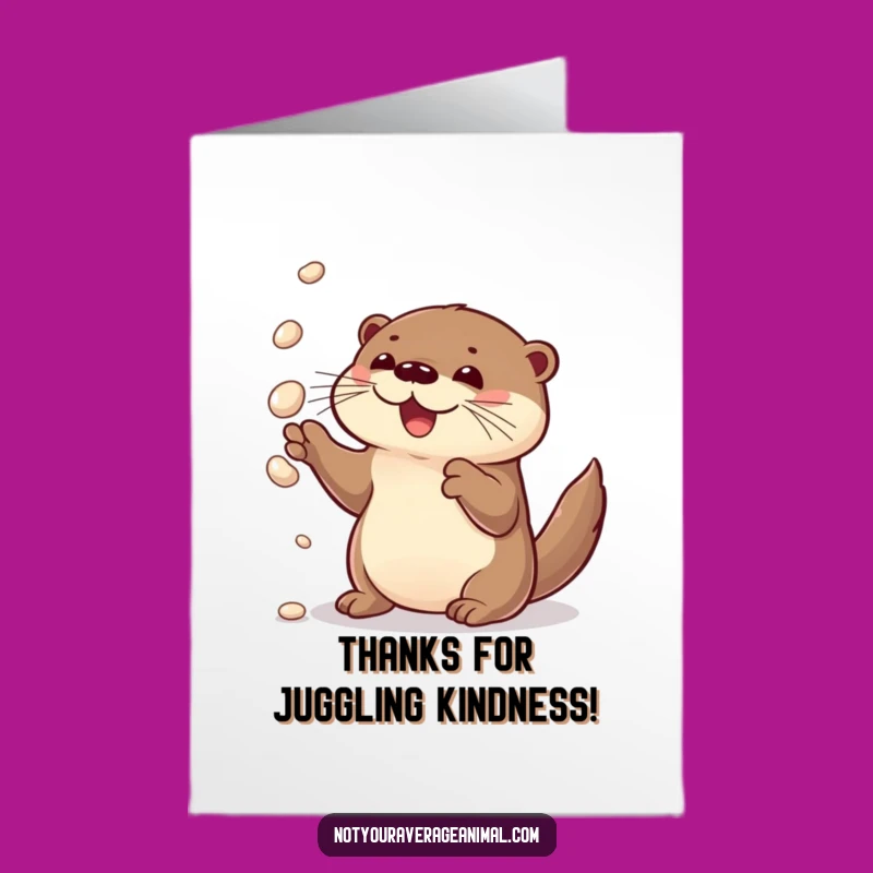 Free Printable Otter Thank You Card: Juggling Pebbles for a Creative Downloadable Gift!