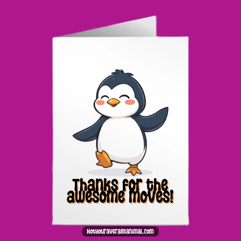 Free Printable Penguin Jig Thank You Card: Humorous Downloadable Gift for a Great Gesture!
