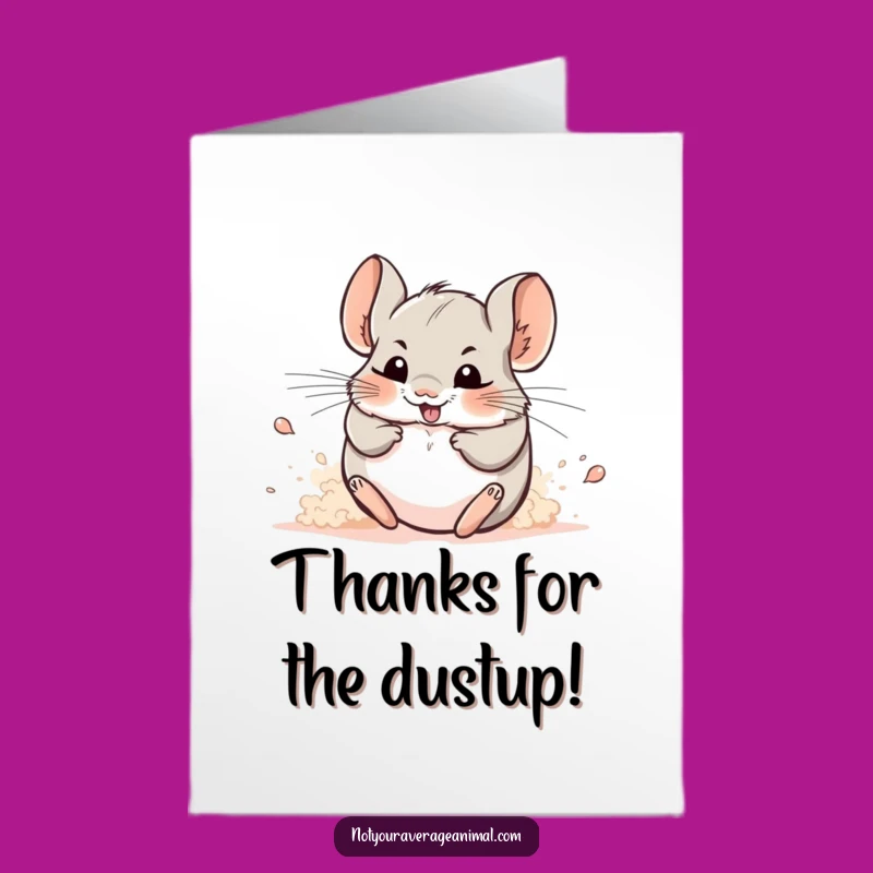 Free Printable Thank You Card: Cheerful Chinchilla, Dust Cloud Downloadable Gift