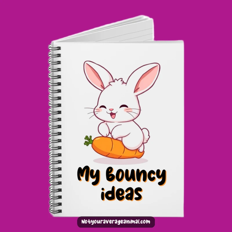 Funny Notebook: Rabbit's Joyful Hop Over Bouncing Carrot