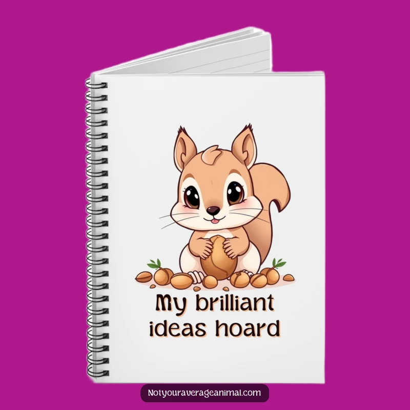 Funny Squirrel Notebook - Big Eyes Gathering Nuts, Journal Gift!
