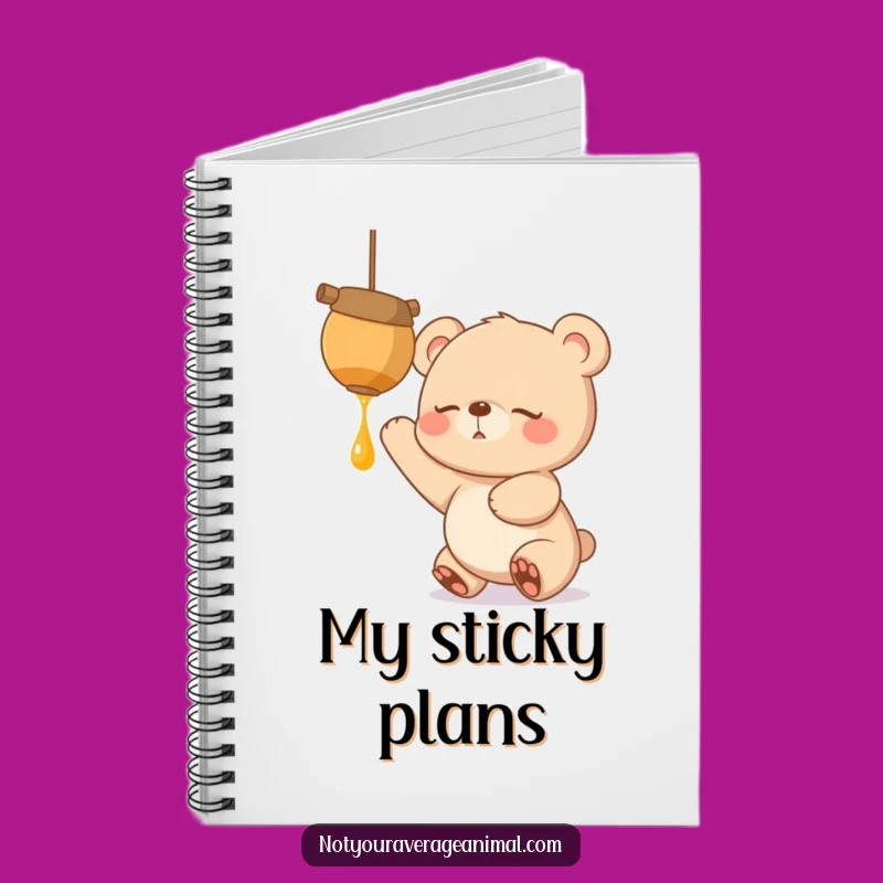 Funny Notebook: Bear Cub's Honeypot Reach for Ideas