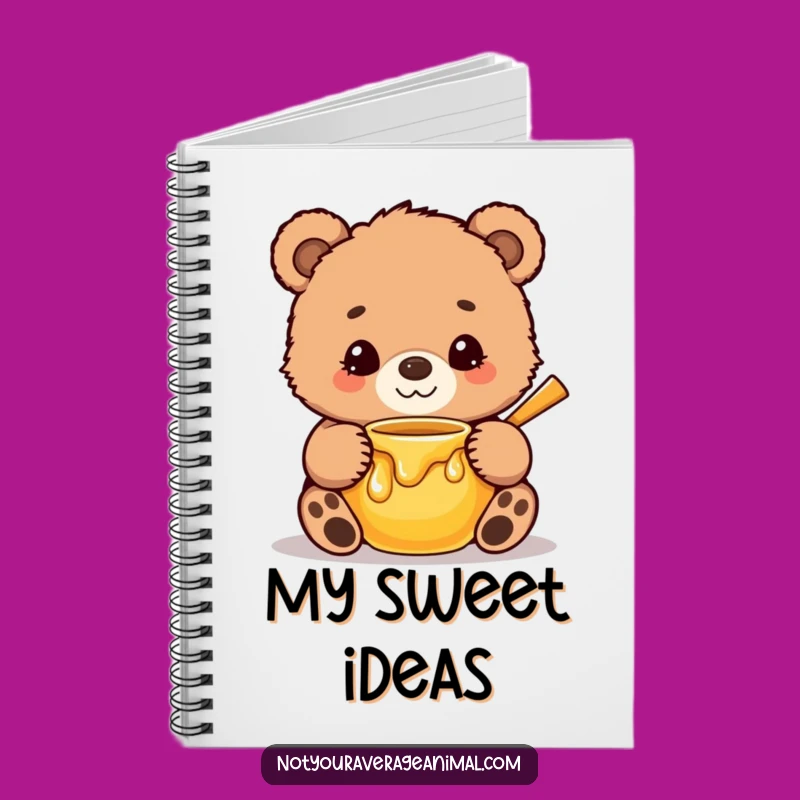 Funny Bear Cub Honey Pot Notebook: Jot Down Ideas with Sweet Bear Focus