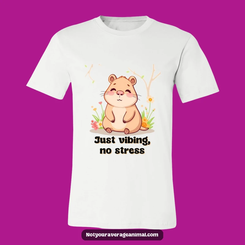 Funny Capybara Spring T-Shirt - Chill Animal Vibes Tee Gift