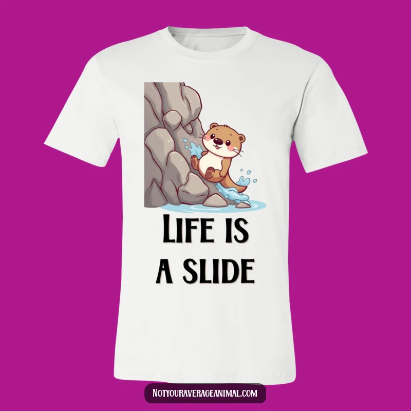 Funny Otter Sliding T-Shirt: Ride the Waves of Laughter