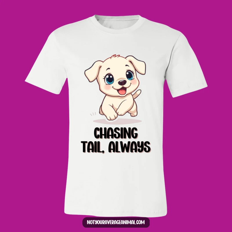 Funny Puppy Tail Chase T-Shirt: Comical Dog Spinning Design, Best Funny Pet Gift