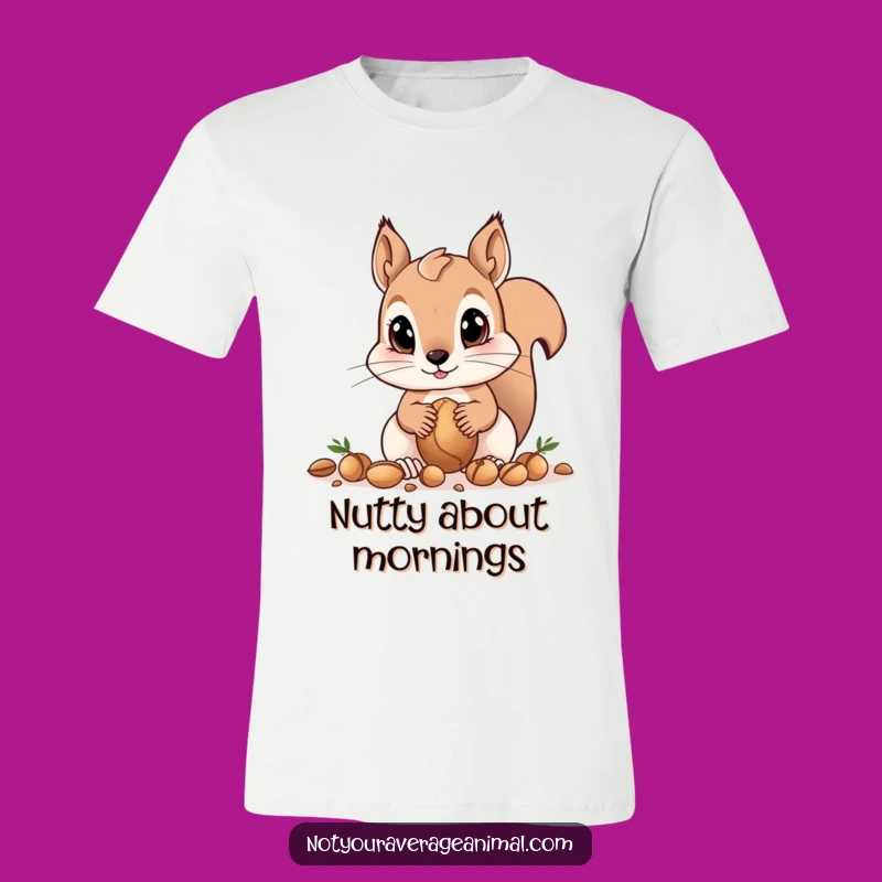 Funny Squirrel T-Shirt - Big Eyes Gathering Nuts, Cute & Humorous Tee