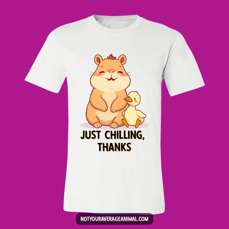Funny Capybara & Duck T-Shirt: Chill Companions for a Laugh