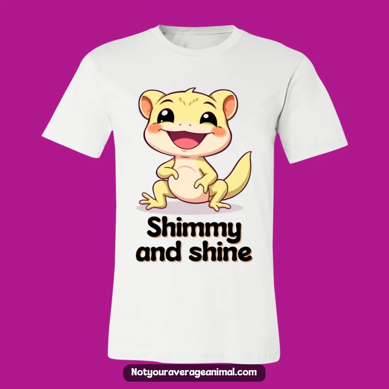 Funny Gecko Shimmy T-Shirt: Wear Your Joy with This Hilarious Gecko Design!