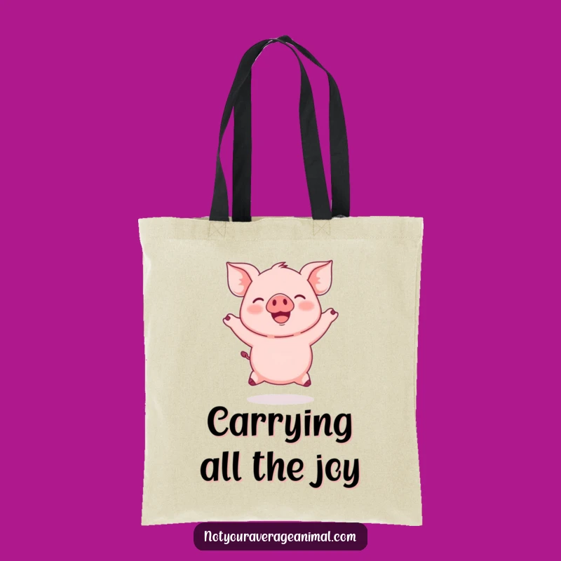 Funny Jumping Piglet Tote Bag: Carry Your Joy With This Hilarious Accessory