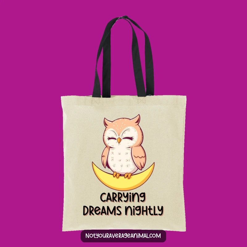 Funny Owl Moon Tote Bag: Carry Your Calm, a Charming Funny Gift