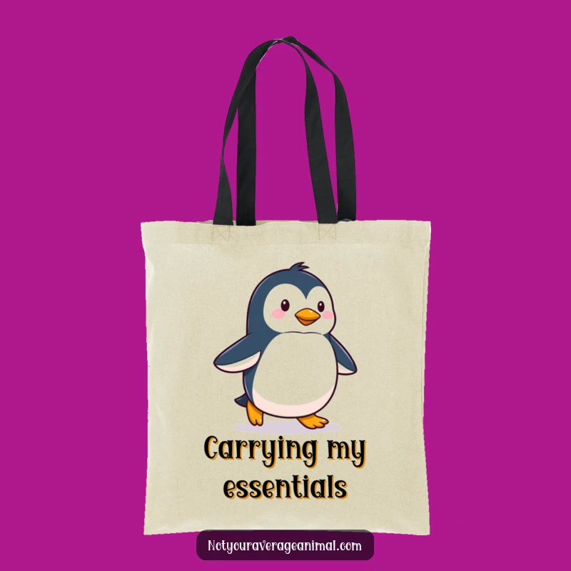 Funny Proud Penguin Waddling Tote Bag - Happy Strider Carry-All, Hilarious Gift